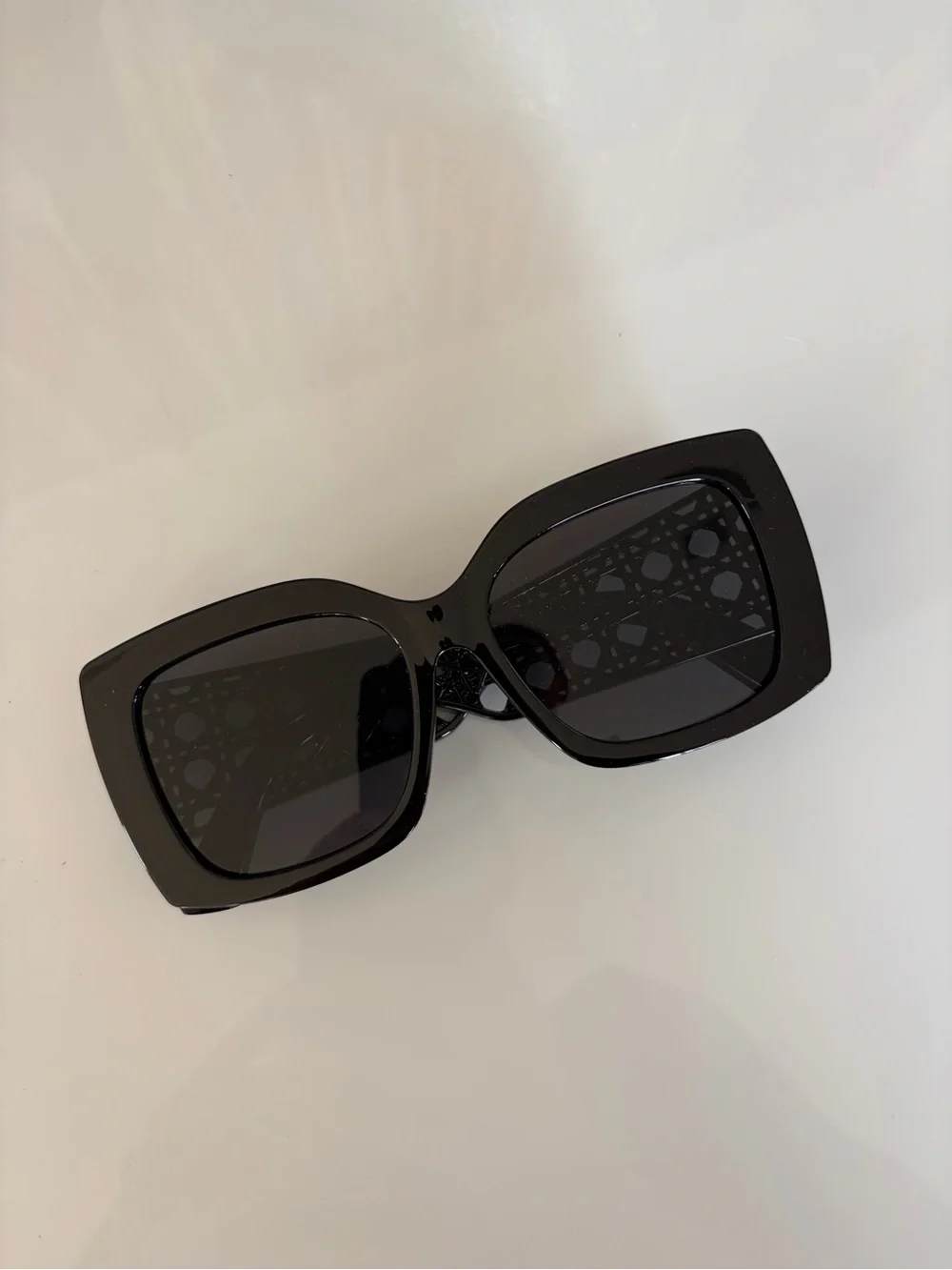 DIOR STYLE Black Oversized Square Sunglasses RETRO pattern